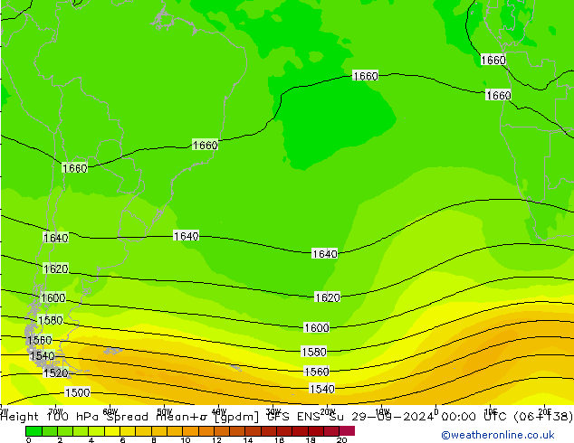 Height 100 hPa Spread GFS ENS Dom 29.09.2024 00 UTC