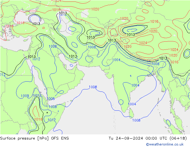 приземное давление GFS ENS вт 24.09.2024 00 UTC