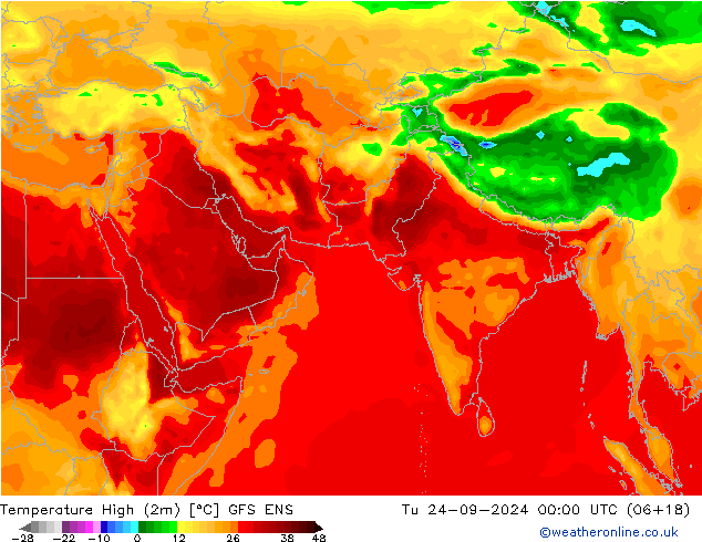 Temperature High (2m) GFS ENS Tu 24.09.2024 00 UTC