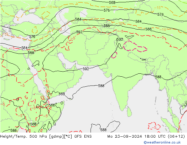 Height/Temp. 500 hPa GFS ENS Mo 23.09.2024 18 UTC