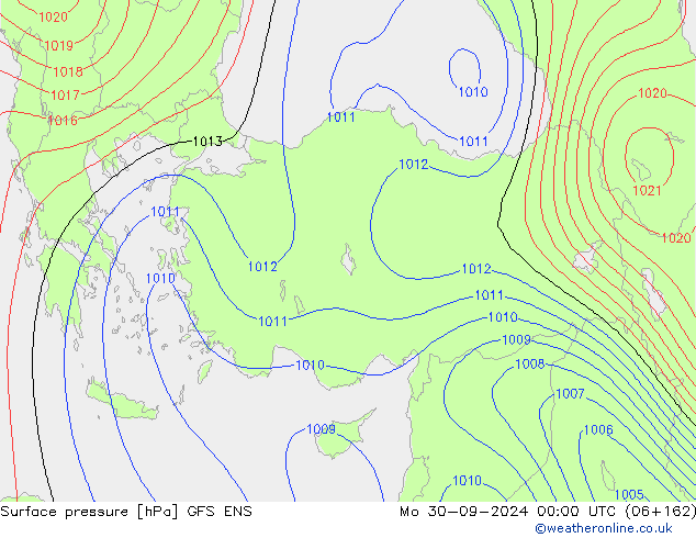 Surface pressure GFS ENS Mo 30.09.2024 00 UTC