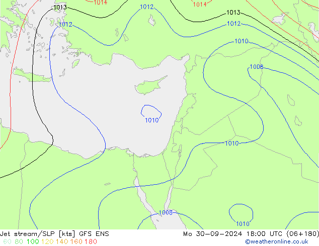 Straalstroom/SLP GFS ENS ma 30.09.2024 18 UTC