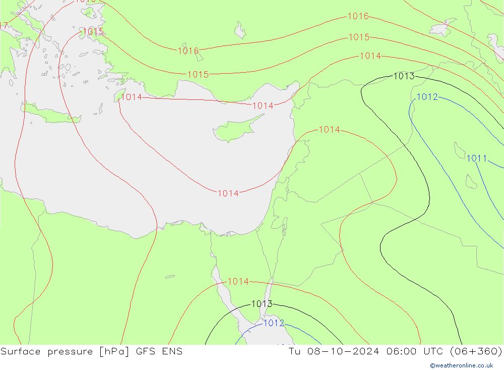 Surface pressure GFS ENS Tu 08.10.2024 06 UTC