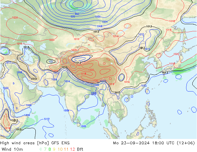 Windvelden GFS ENS ma 23.09.2024 18 UTC