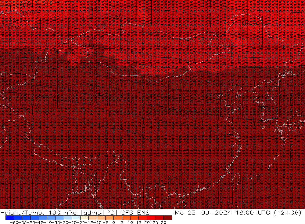 Height/Temp. 100 hPa GFS ENS Mo 23.09.2024 18 UTC