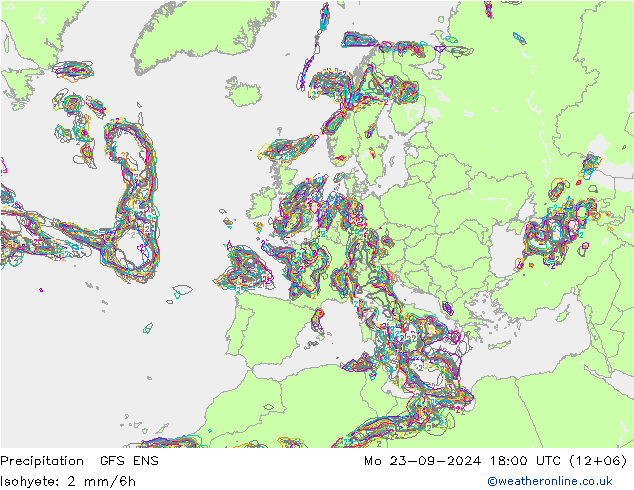 Neerslag GFS ENS ma 23.09.2024 18 UTC