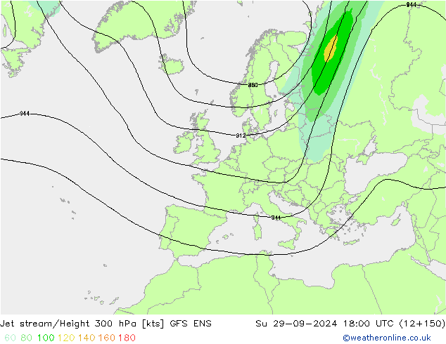 Prąd strumieniowy GFS ENS nie. 29.09.2024 18 UTC