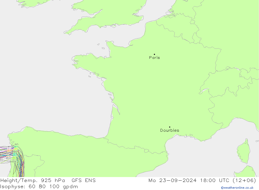 Height/Temp. 925 hPa GFS ENS  23.09.2024 18 UTC