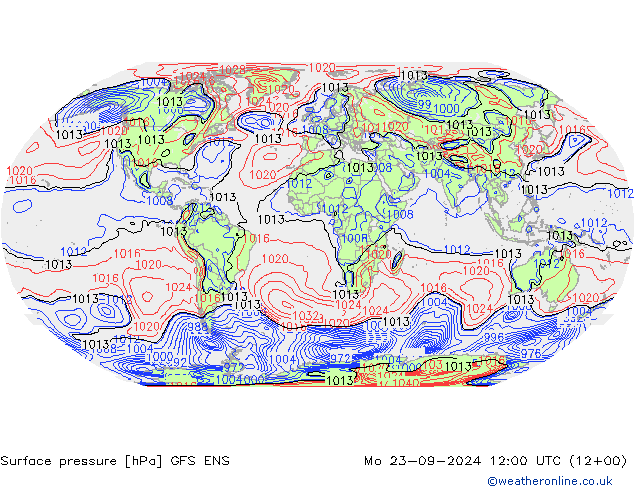 Surface pressure GFS ENS Mo 23.09.2024 12 UTC