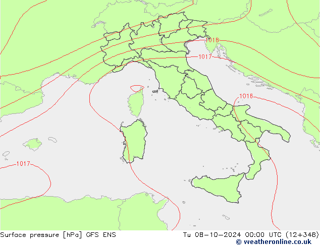 ciśnienie GFS ENS wto. 08.10.2024 00 UTC