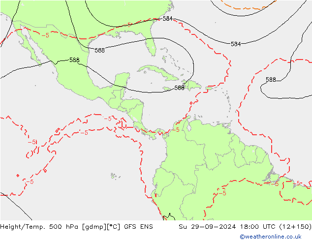 Hoogte/Temp. 500 hPa GFS ENS zo 29.09.2024 18 UTC