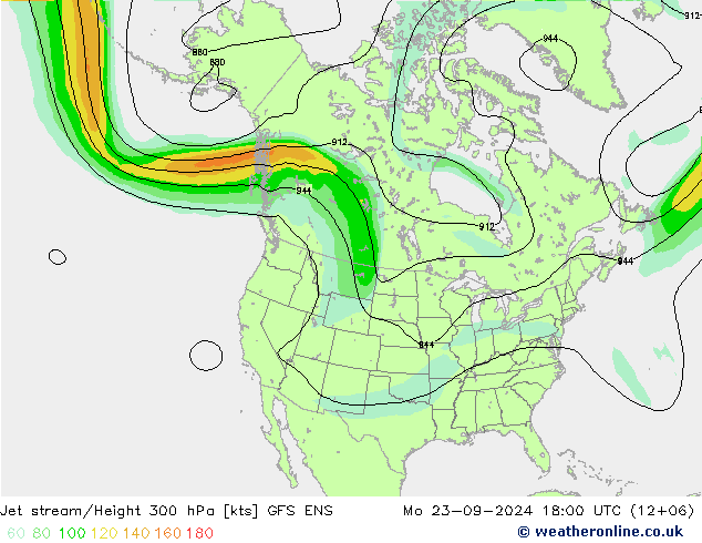 джет GFS ENS пн 23.09.2024 18 UTC