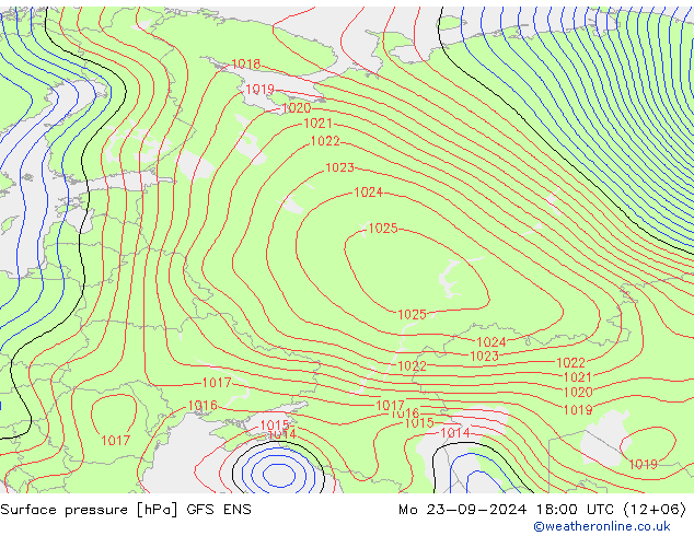 приземное давление GFS ENS пн 23.09.2024 18 UTC