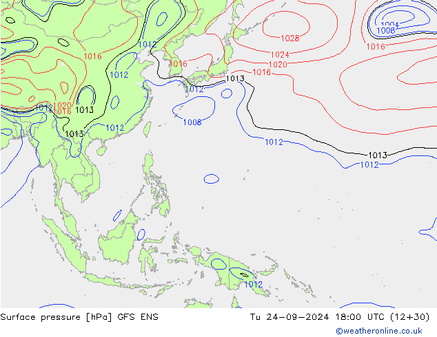 Surface pressure GFS ENS Tu 24.09.2024 18 UTC