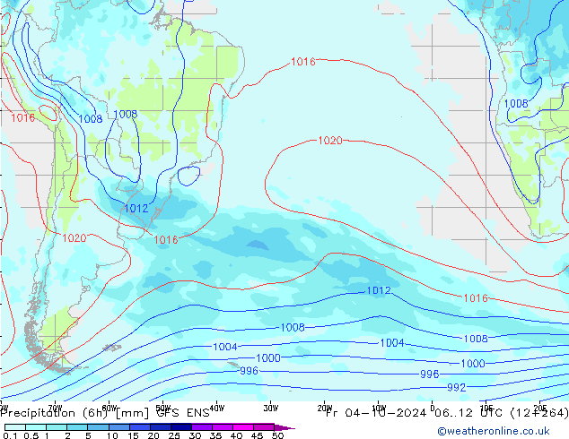 Yağış (6h) GFS ENS Cu 04.10.2024 12 UTC