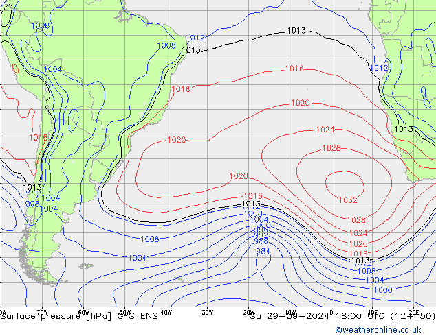 Surface pressure GFS ENS Su 29.09.2024 18 UTC