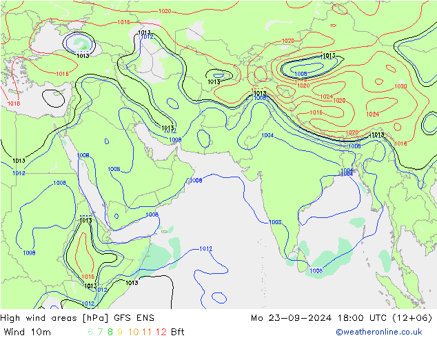 High wind areas GFS ENS lun 23.09.2024 18 UTC