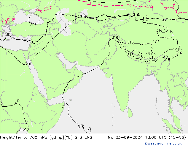 Height/Temp. 700 hPa GFS ENS 星期一 23.09.2024 18 UTC