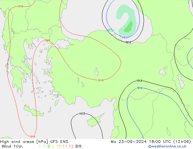 Izotacha GFS ENS pon. 23.09.2024 18 UTC