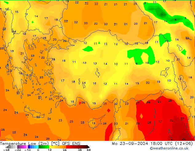 Темпер. мин. (2т) GFS ENS пн 23.09.2024 18 UTC