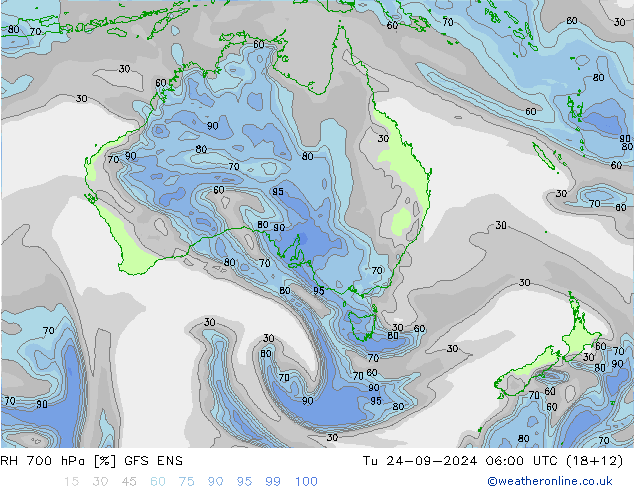 RV 700 hPa GFS ENS di 24.09.2024 06 UTC