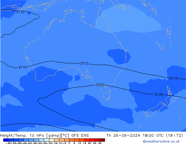 Yükseklik/Sıc. 10 hPa GFS ENS Per 26.09.2024 18 UTC