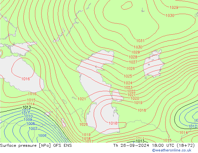 pressão do solo GFS ENS Qui 26.09.2024 18 UTC