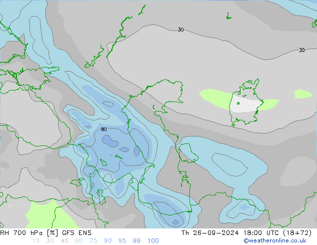 RH 700 hPa GFS ENS gio 26.09.2024 18 UTC