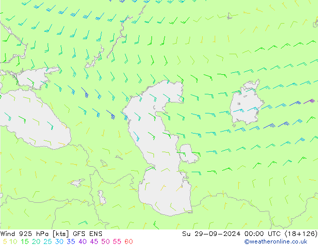 Vent 925 hPa GFS ENS dim 29.09.2024 00 UTC