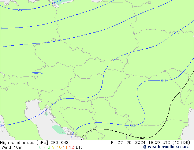 High wind areas GFS ENS Pá 27.09.2024 18 UTC