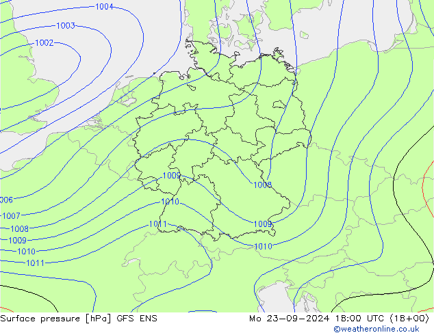 ciśnienie GFS ENS pon. 23.09.2024 18 UTC