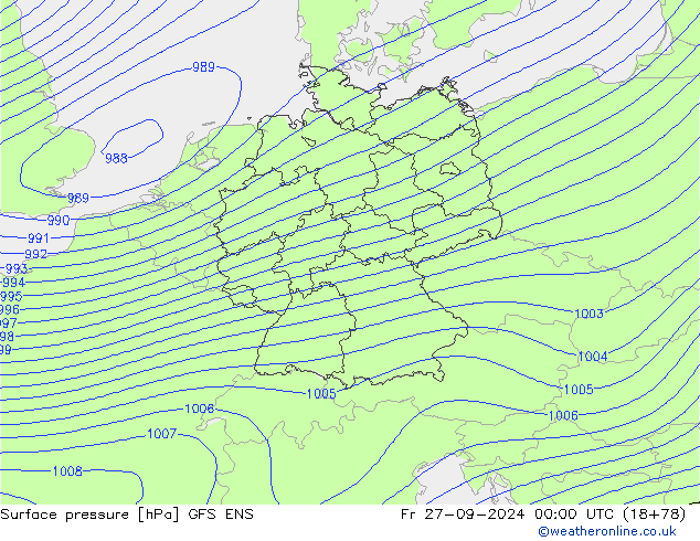 Luchtdruk (Grond) GFS ENS vr 27.09.2024 00 UTC