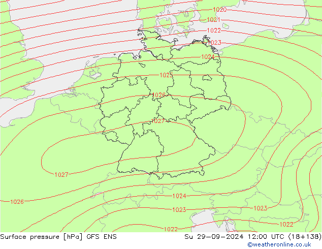 pressão do solo GFS ENS Dom 29.09.2024 12 UTC