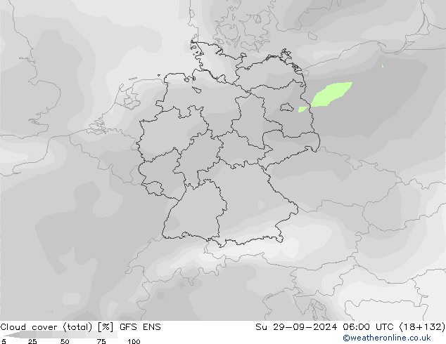 Bewolking (Totaal) GFS ENS zo 29.09.2024 06 UTC