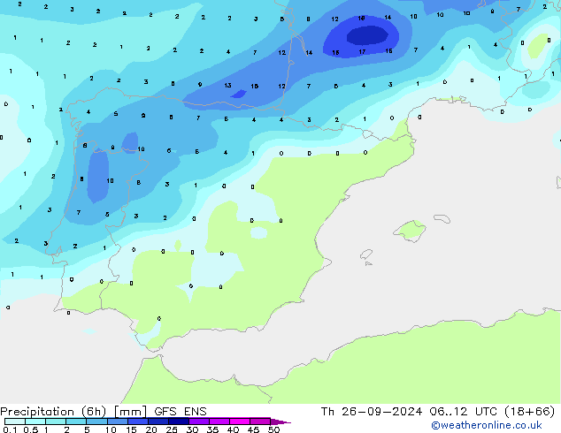 opad (6h) GFS ENS czw. 26.09.2024 12 UTC