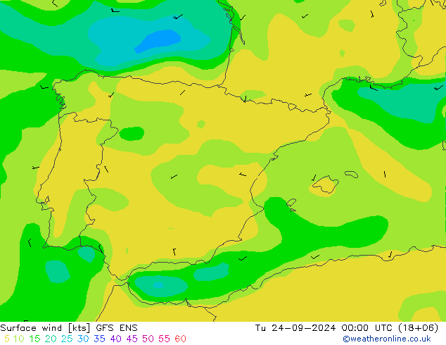 Vento 10 m GFS ENS mar 24.09.2024 00 UTC