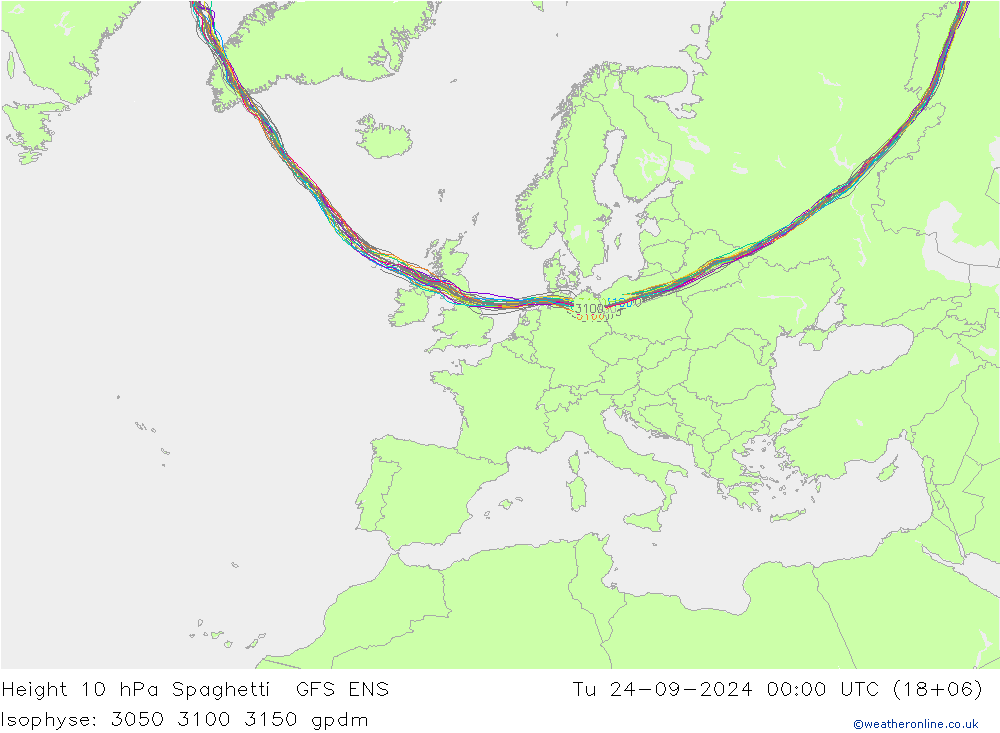 Height 10 гПа Spaghetti GFS ENS вт 24.09.2024 00 UTC