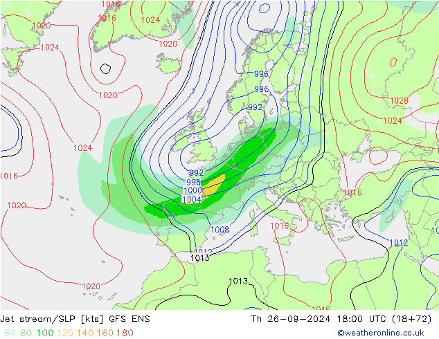 Jet Akımları/SLP GFS ENS Per 26.09.2024 18 UTC