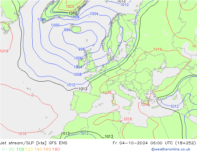 Straalstroom/SLP GFS ENS vr 04.10.2024 06 UTC