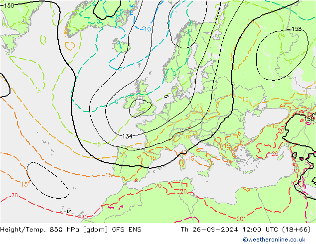 Géop./Temp. 850 hPa GFS ENS jeu 26.09.2024 12 UTC