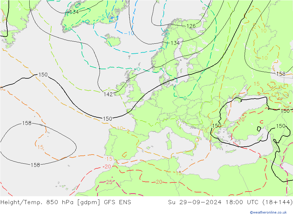 Height/Temp. 850 hPa GFS ENS Su 29.09.2024 18 UTC