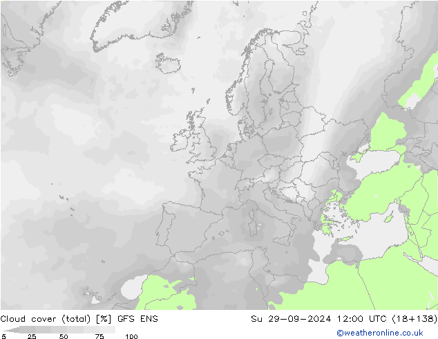 nuvens (total) GFS ENS Dom 29.09.2024 12 UTC