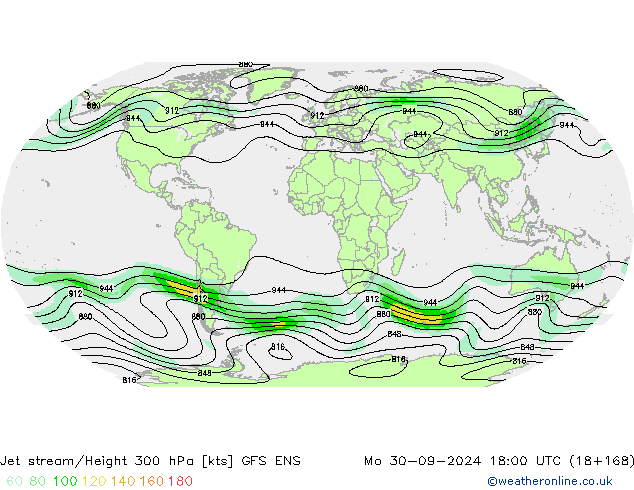 Jet stream GFS ENS Seg 30.09.2024 18 UTC