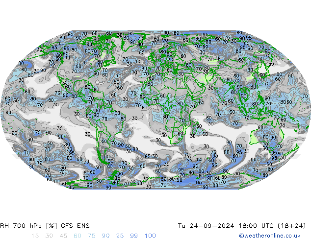 Humedad rel. 700hPa GFS ENS mar 24.09.2024 18 UTC