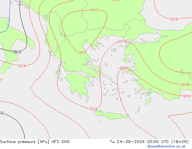 приземное давление GFS ENS вт 24.09.2024 00 UTC