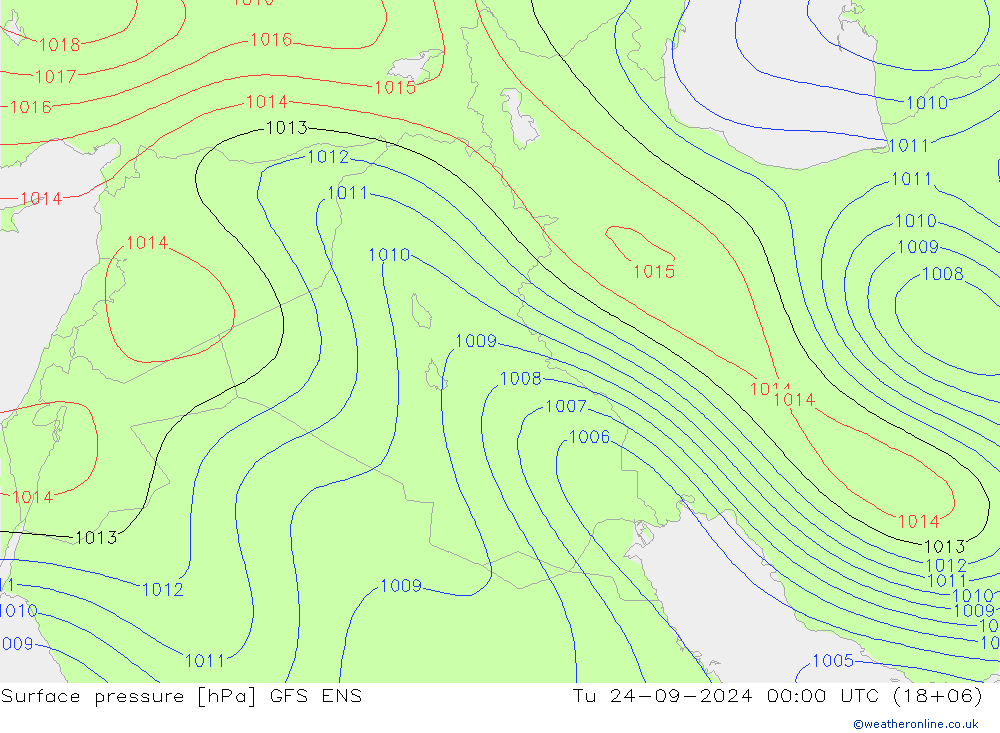 pressão do solo GFS ENS Ter 24.09.2024 00 UTC