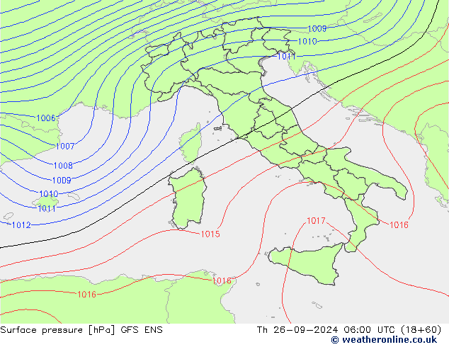 Surface pressure GFS ENS Th 26.09.2024 06 UTC