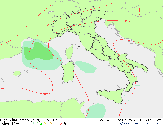 High wind areas GFS ENS Dom 29.09.2024 00 UTC