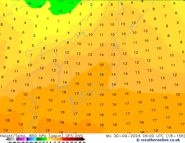 Height/Temp. 850 hPa GFS ENS Mo 30.09.2024 06 UTC