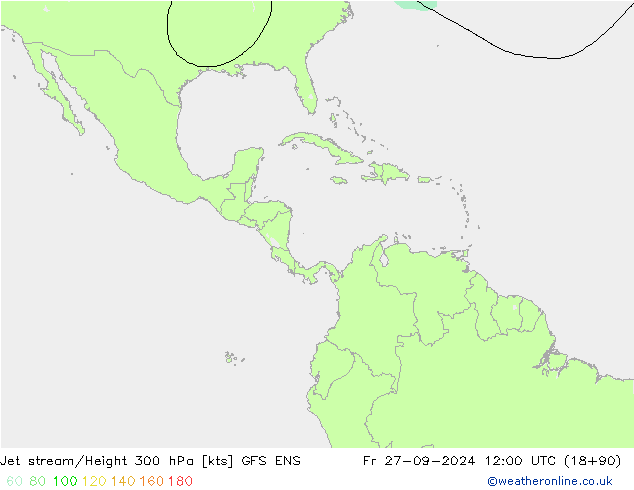 Jet stream/Height 300 hPa GFS ENS Fr 27.09.2024 12 UTC